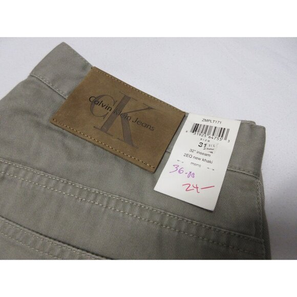 Calvin Klein men's lightweight khaki mid rise tapered leg chino pants 31 x 32 - Picture 7 of 12